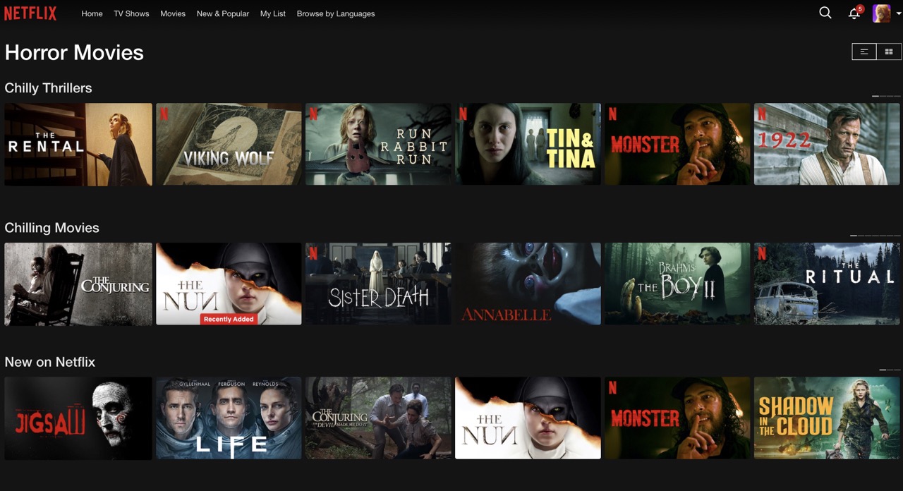 netflix home screen horrors