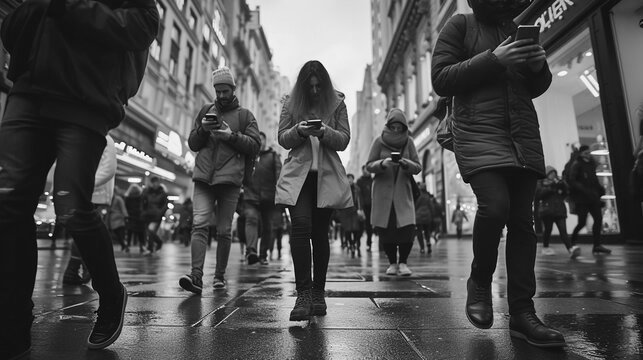 group of people all on their phones